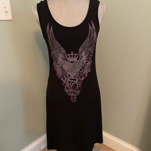 Black tank dress with Angel wings design